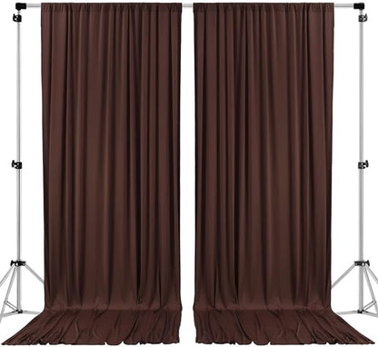 AK TRADING CO. 10 feet x 8 feet IFR Polyester Backdrop Drapes Curtains Panels with Rod Pockets - Wedding Ceremony Party Home Window Decorations - Brown
