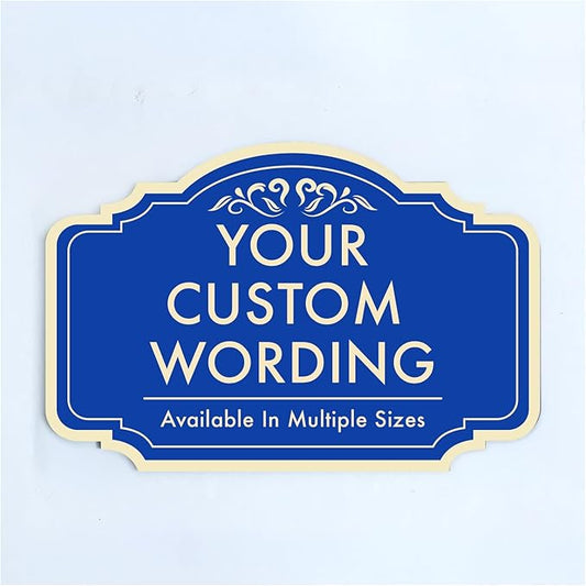 Custom Decorative Outdoor Metal Sign, Personalized Aluminum Driveway Waterproof Sign Made in USA, Design 2 Blue Steel 30x24 In