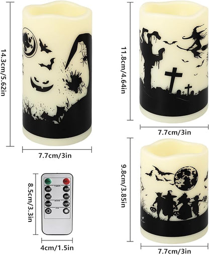 12-Pack Waterproof -Flameless Led Candles，Remote Control and Timer Functions for Halloween and More Decorations（3 Sizes）