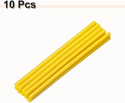 HARFINGTON 10pcs Hot Glue Sticks 0.28" Dia x 7.87" Long EVA Mini Hot Melt Adhesive Glue Stick for Hot Melt Gun Wood Plastic Glass Flowers Fabrics Foam, Yellow
