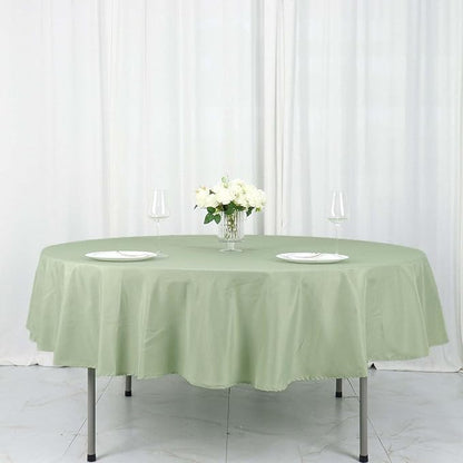 Efavormart Round Tablecloth, 90 Inch Stain & Wrinkle Resistant Washable Table Cloth, Decorative Polyester Fabric Table Cover for Banquet, Wedding, Dining- Sage Green