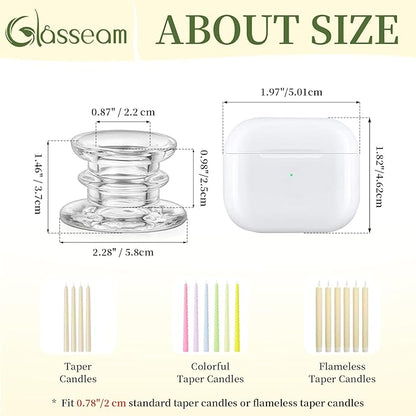 Glasseam Glass Tapered Candlestick Holders: 20Pcs Clear Taper Candle Holders Bulk Modern Small Candle Stick Candle Holder Short for Table Centerpiece Wedding Christmas Dinner Party Decor