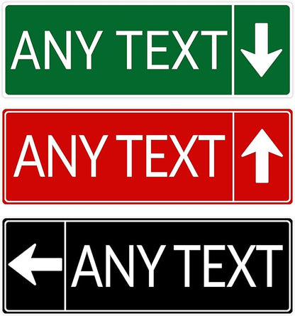 Custom Signs Outdoor Metal, Personalized Street Reflective Sign with Arrow, 8x24 Inches, Single/Double Sided, Rust Free Aluminum-UV Protected and Weatherproof