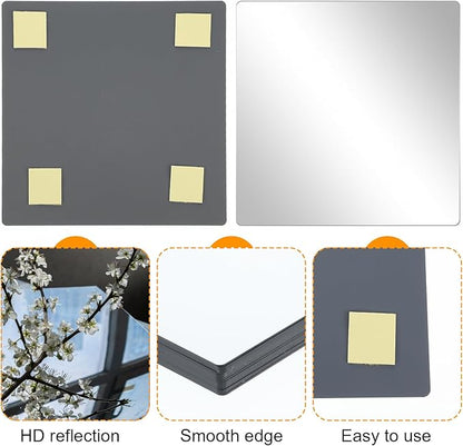16Pcs Mirror Centerpieces for Tables, 7.87 x 7.87inch Square Mirrors Candle Plate Acrylic Wall Mirror Tiles for Wedding Table Party Centerpieces DIY Craft, 2mm