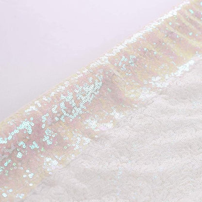 Eternal Beauty White Iridescent Sequin Backdrop, 10x10 Ft Glitter Background Curtains for Shimmer Photography Party Wedding Birthday Back Drop Decor