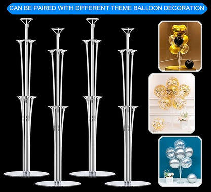 LANGXUN 4 Pack 28" Height Table Balloon Stand Kit for Birthday Party Wedding Decorations, Balloons Arch Kit for Graduation Party and Christmas Balloon Decorations