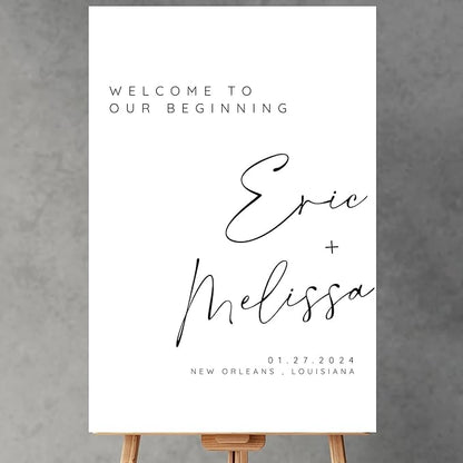 Calligraphy Wedding Welcome Signs, Welcome Sign Wedding, Customized Wedding Welcome Sign, Custom Wedding Welcome Sign
