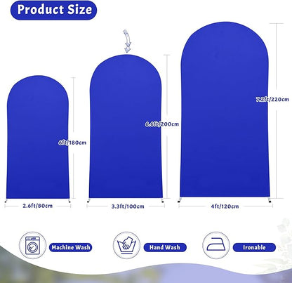 6FT Royal Blue Arch Backdrop Cover - Spandex Fitted Wedding Arch Stand Covers Round Top Chiara Arch Backdrop Cover for Birthday Party Banquet Photo Background Decoration