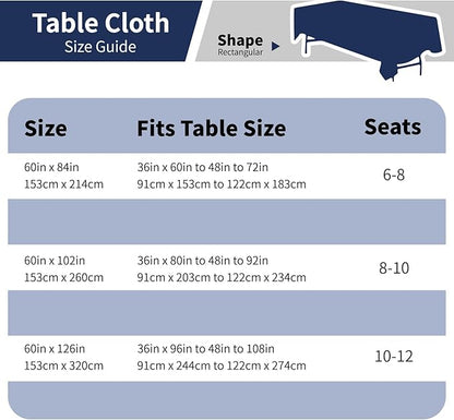 Navy Blue 6 Pack Polyester Table Cloth 60 x 84 Inch, Rectangle Tablecloths for 6 Foot Tables Washable Table Cloth for Party Wedding