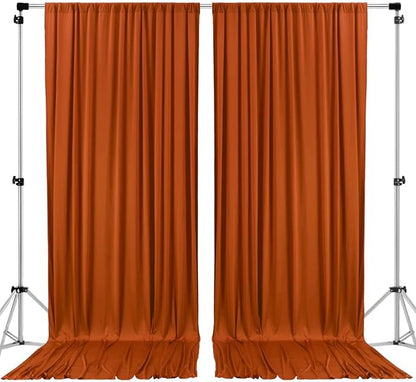 AK TRADING CO. 10 feet x 10 feet Rust IFR Polyester Backdrop Drapes Curtains Panels with Rod Pockets - Wedding Ceremony Party Home Window Decorations