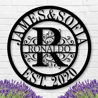 Personalized Metal Sign,Custom Family Name Sign,Last Name Signs,Split Letter Wall Art,Home Decor,Gifts for Wedding Anniversary,Outdoor Wall Decor,Metal Letter