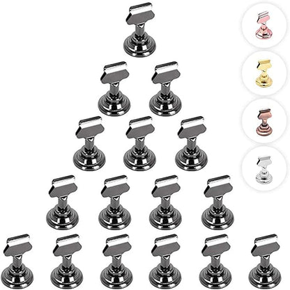 Urban Deco 16PK Table Number Holders Place Card Holders 1.7 Inch Table Card Holders Steel Card Holders for Photos, Food Signs, Memo Notes, Weddings, Restaurants, Birthdays(Nickel Black)
