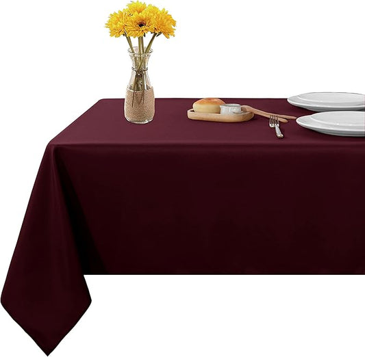 Fitable Square Tablecloth 60x60 inch Tablecloth Stain and Wrinkle Resistant Washable Polyester Table Cloth for Buffet Parties and Camping, Burgundy