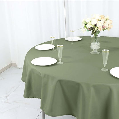 Efavormart Round Tablecloth, 90 Inch Stain & Wrinkle Resistant Washable Table Cloth, Decorative Polyester Fabric Table Cover for Banquet, Wedding, Dining- Eucalyptus Dusty Sage