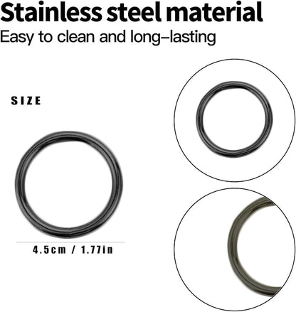 10 Pcs Black Napkin Rings - Metal Napkin Ring(Round) Stainless Steel Napkin Rings for Table Settings Wedding Christmas Party Dinner Table