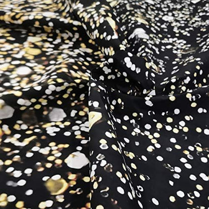 SJOLOON Black and Gold Backdrop Gold Spots Backdrop Vinyl Photography Backdrop Vintage Background for Family Birthday Party Newborn Studio Props 11547(8x8FT)