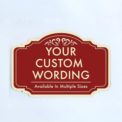 Custom Red Decorative Outdoor Metal Sign, Personalized Aluminum Design 2 Red Brick 12x8 In