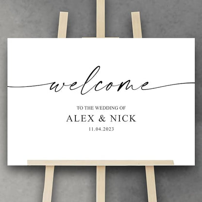 Script Calligraphy Wedding Welcome Signs, Welcome Sign Wedding, Customized Wedding Welcome Sign, Custom Wedding Welcome Sign