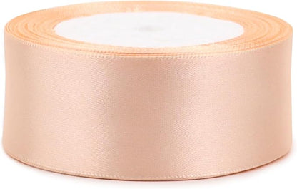 Naked Pink Solid Satin Ribbon 1-1/2 Inch 25 Yards Solid Polyester Fabric Ribbon for Gift Wrapping Wedding Christmas Baby Shower Birthday Party Decoration Handmade Immortal Flower Craft