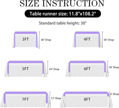 SHEJIZE 10 Pack Lavender Satin Table Runner 12x108 Inches Long, Bright Silky Smooth Satin Table Runner Table Decor for Wedding Banquet Christmas Prom Event Birthday Party