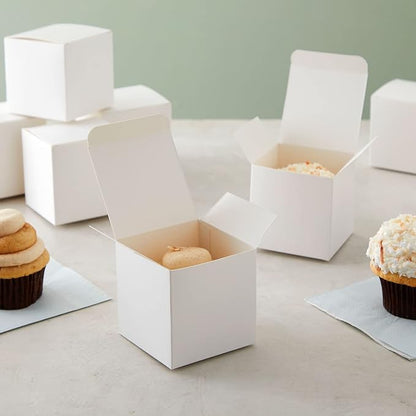 Juvale Bridesmaid Proposal Box - 3 x 3 x 3 In, 100-Count White Mini Gift Boxes with Lids & Cookie Case for Candy & Candle Packaging - Durable Paper & Easy Assembly