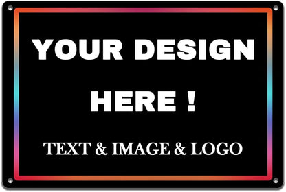Custom Signs Outdoor Metal Sign - 12 x 8 Customized Personalized Aluminum Signs for Office, Home, Business, Decor, Custom Road Signs, Rust-Proof Sign (Colorful Text Box)
