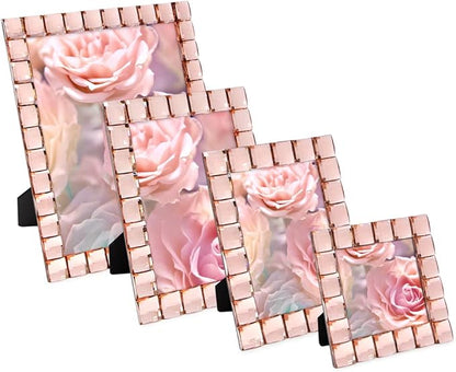 Isaac Jacobs Decorative Sparkling Jewel Picture Frame, Photo Display & Home Décor (8x10, Blush)