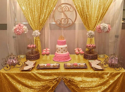 JYFLZQ Gold Sequin Backdrop Curtains 2ft x 8ft 2 Panel Glitter Photo Booth Backdrops Sparkly Photography Background Drapes for Parties Wedding Bridal Showers