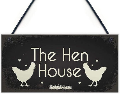 Rustic Wooden Signs The Hen House Wood Plaque Signs Chicken Cock Coop Egg Garden Gift Sign Wall Art Decor Kitchen Cafe Pub Decor Gift 6x12 INCH