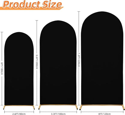 6.6FT Wedding Arch Covers Arch Backdrop Cover Arch Stand Covers Set Arch Cover Spandex Fabric Stretchy Backdrop for Wedding Birthday Party Decoration Baby Shower (Black, Cover Only)