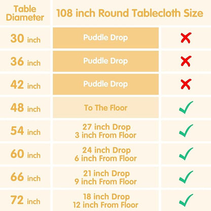 BRILLMAX 4 Pack Beige Round Tablecloths 108 Inch - Circle Bulk Linen Polyester Fabric Washable Table Cloth Cover for Wedding Reception Banquet Birthday Party Buffet Restaurant
