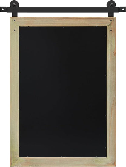 COGOOD Farmhouse Barn Door Mirror - 21" x 30" Rustic Wood Framed Wall Mirror for Bathroom, Living Room, Entryway Wall Decor (Burlywood)