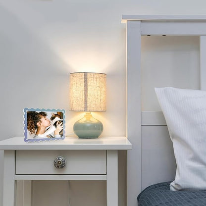 Acrylic Picture Frames 3 Pack 4x6 inch Scalloped Iridescent with Detachable Stand, Vertical and Horizontal Tabletop Display, Magnetic Photo Frames for Café/Home/Weeding/Party