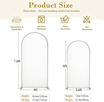 Navy Blue Arch Covers Set of 2, Navy Blue Backdrop Covers 7.2FT 6FT Stretchy Spandex Fitted Arch Stand Cover for Baby Shower, Wedding, Birthday Party Decor with Double-Sided Design