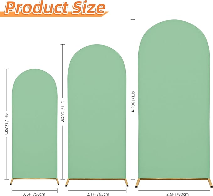 Wedding Arch Cover 6FT Arch Backdrop Cover Spandex Fitted Arch Cover for Round Top Chiara Backdrop Stand Covers for Wedding Birthday Party Baby Shower Banquet Ceremony Decoration