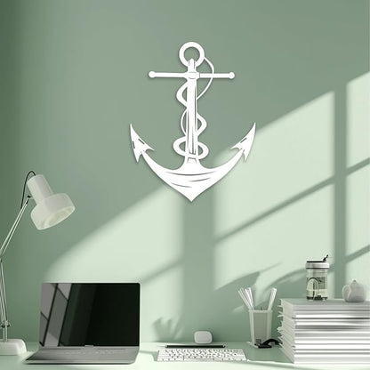 XXQ Anchor Metal Wall Decor - Antique Anchor Wall Art for Bedroom & Living Room - Farmhouse Decor (Black, 20" x 30")