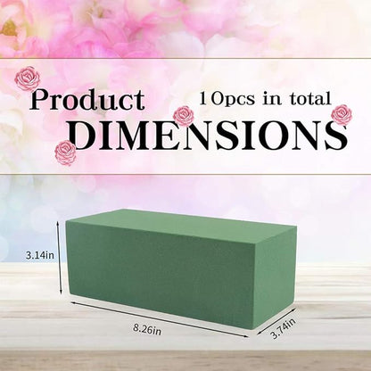 CCINEE Floral Foam Bricks,Florist Foam Green Wet Blocks Supplies for Flower Arrangement DIY Craft,Pack of 10
