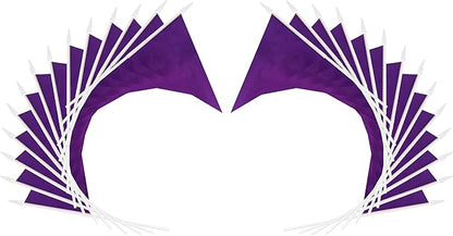 12 Pack Purple Pennant Flags Small Mini Hand Held Solid Color Pennant On Sticks Flags with 12.6"Solid Pole & Spear Top,Party Events Celebration,School,Grand Opening,Kids Birthday,Sports Clubs,Flower Pot