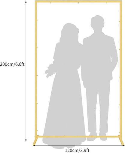 Wedding fashion arch background metal frame, (3.9, 5.2, 6.6 feet) suitable for background decoration frames such as weddings, birthdays, parties, baby showers, and photography (gold, 3.9*6.6)