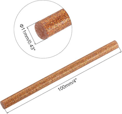 uxcell 20pcs Hot Glue Sticks for Glue Gun 11mm/0.43-inch x 4-inch Mini Hot Melt Adhesive Glue Stick Glitter Bronze Gold