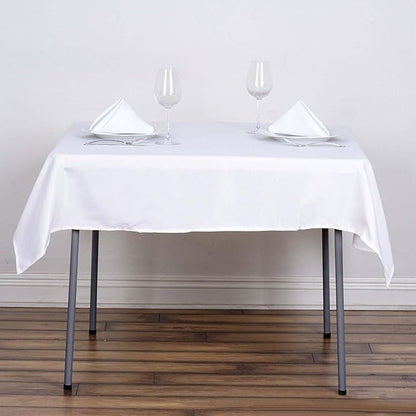 Efavormart 54x54 White Wholesale Linens Seamless Polyester Square Linen Tablecloth for Wedding Banquet Party Restaurant