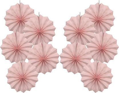 Pink Birthday Decorations,DIY Pink Paper Fans Hanging Decoration ,Party Supplies Party Fans 8in, Pink Christmas,Wedding Graduation Events Accessories 30 Color DIY Set (Baby Pink)