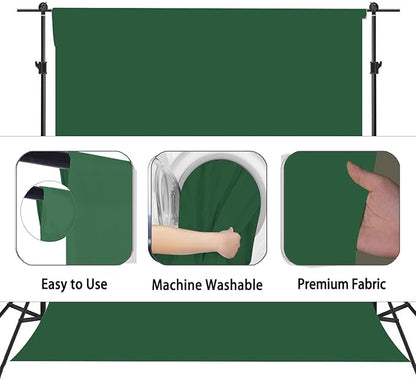 Dark Green Photography Backdrop for Photoshoot, Photo Backdrop Curtain, Perfect Dark Green Backdrops for Party Portrait Photoshoots Video Studio 8FTx10FT