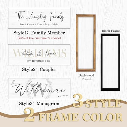 Wedding Gifts for Couples 2025, Custom Wood Sign for Bridal Shower Gift, Engagement Gift, Newlywed Gift, Personalized Framed Last Name Sign with Established Date for Home