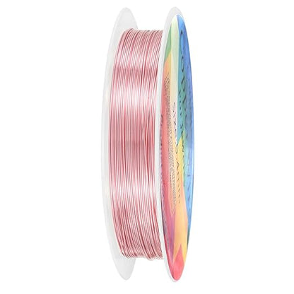 0.4 mm/26 Gauge Copper Wire for Jewelry Making, 30.2FT Copper Beading Craft Wire for Jewelry/Weaving/DIY Crafting/Planting, Color-Retaining [9.2M, Rose Gold]