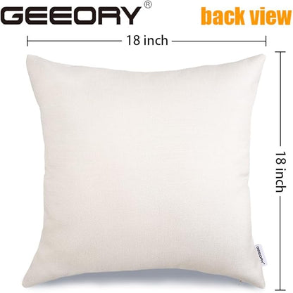 GEEORY Winter Christmas Throw Pillow Covers 18 x 18 Inch Set of 4, Xmas Trees Snowflake Snowman Joy Plaid Holiday Farmhouse Decorative Cushion Cases for Home Decoration G582-18