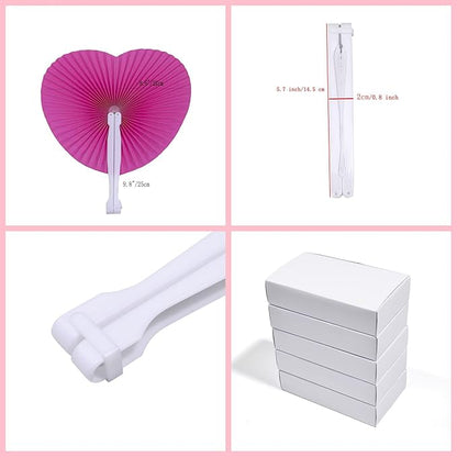 12 Packs Decorative Paper Folding Hand Fans Handheld,Silver Heart Foldable Wedding Fans Chinese and Japanese Fans Bulk for Bridal Guest Church Party Favors Dancing Birthday DIY