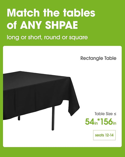 Pureegg Plastic Table Cloth Disposable 10 Pack, 54 x 156 Inch Table Cloths, Halloween Party Decorations, Summerween Decor, Halloween Tablecloths, Rectangle, Plastic Cover, Leakproof & Sturdy, Black