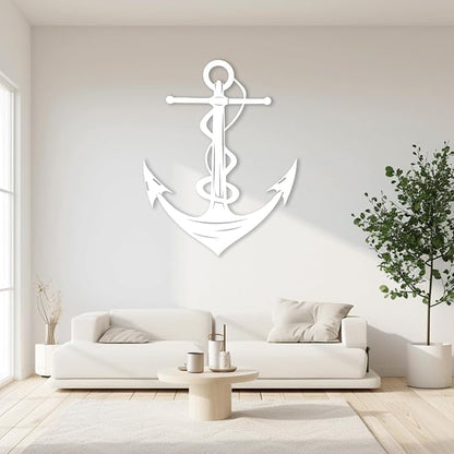 XXQ Anchor Metal Wall Decor, Anchor Metal Wall Art for Bedroom Living Room Dorm Antique Anchor Wall Decor Antique Metal Anchor Farmhouse Decor (Black, 32" x 48" / 81 x 121cm)