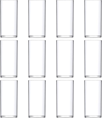 Amazing Abby - Viola Piccolo - Plastic Cylinder Vases (12-Piece Set), Acrylic Flower Vases for Wedding Centerpieces, Home Decorations, Office Ornaments, Shatter-Proof, 6" (H) (Not Glass)